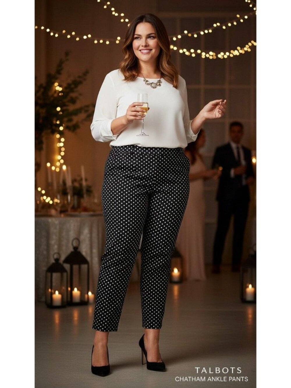 Talbots Chatham Polka Dot Ankle Pants Side-Zip, Officecore Parisian Mod Bus. Cas